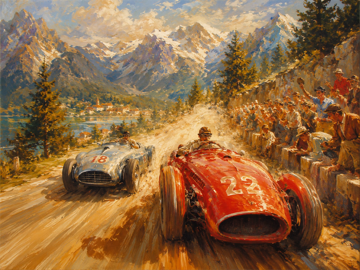 Vintage Ferrari Grand Prix racing